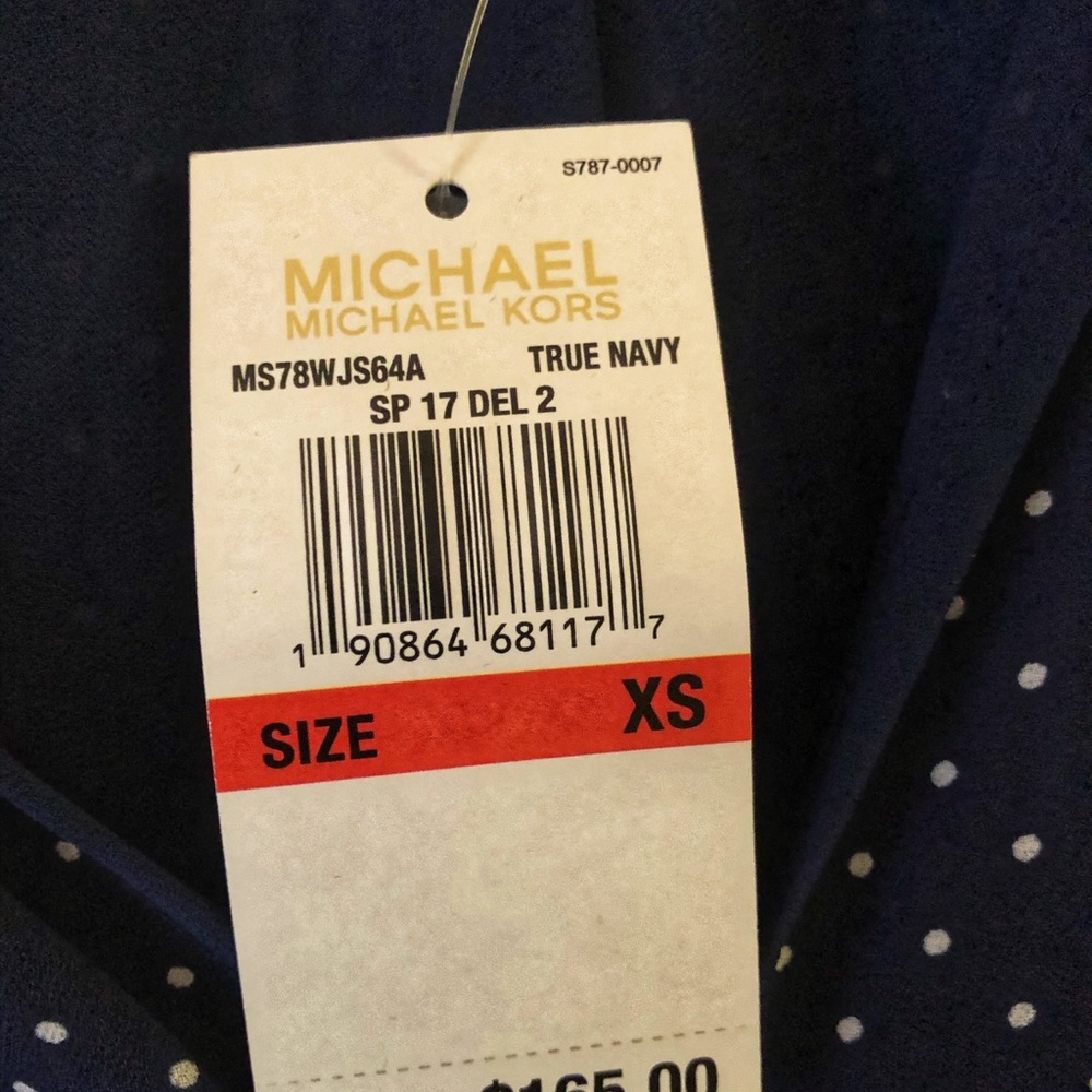 SOLD‼️ Michael Kors Navy Polka Dot Dress - Picture 4 of 6